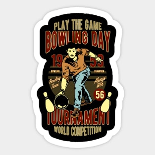 Vintage Bowling Day Sticker